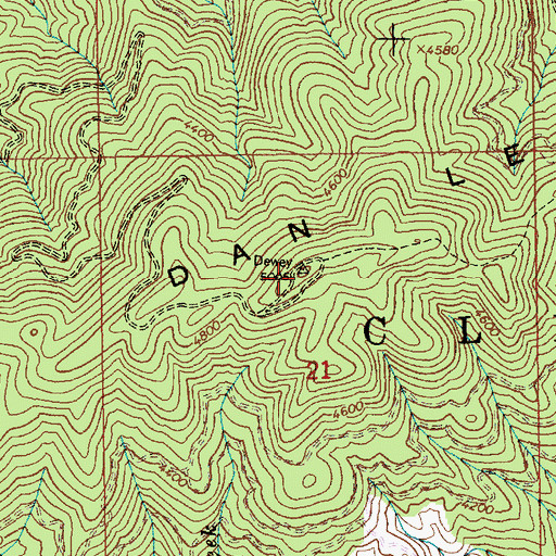 Topographic Map of Dan Lee Ridge, ID