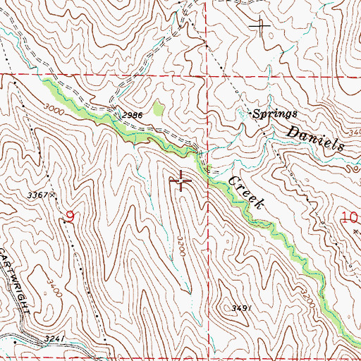Topographic Map of Daniels Creek, ID