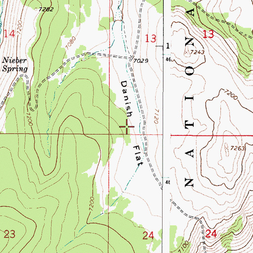 Topographic Map of Danish Flat, ID