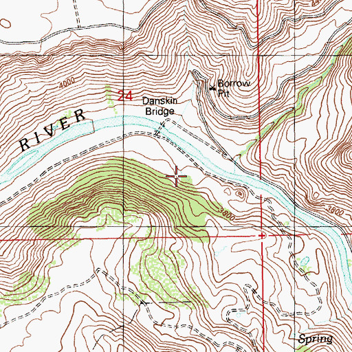 Topographic Map of Danskin Guard Station, ID