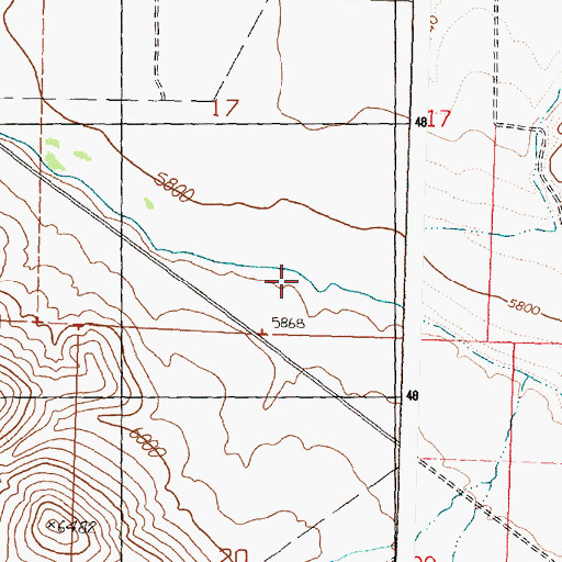 Topographic Map of Darlington Ditch, ID