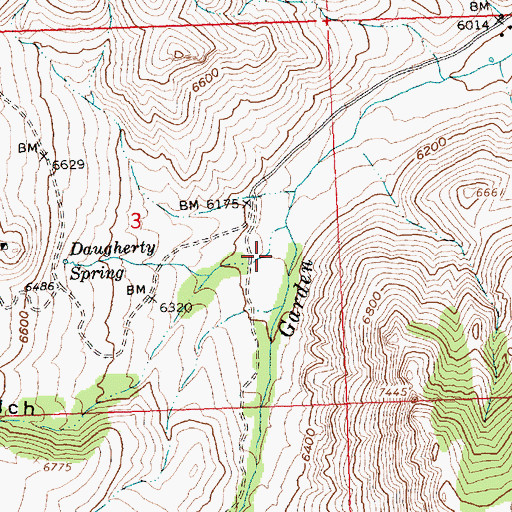 Topographic Map of Daugherty Gulch, ID
