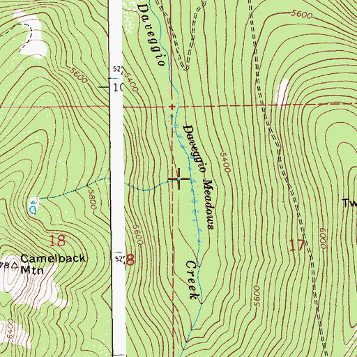 Topographic Map of Daveggio Meadows, ID
