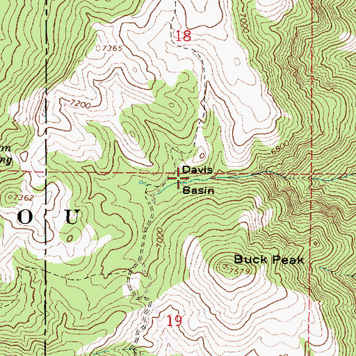 Topographic Map of Davis Basin, ID