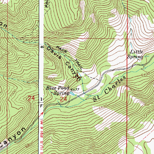 Topographic Map of Davis Canyon, ID