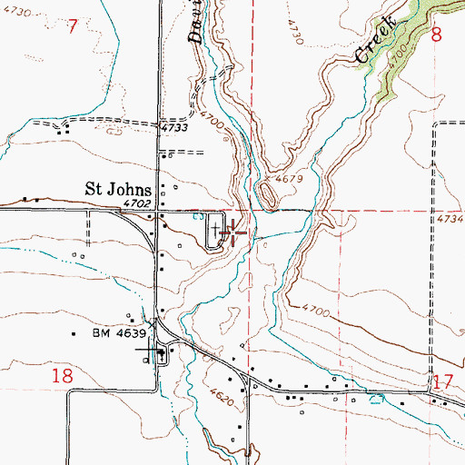 Topographic Map of Davis Creek, ID