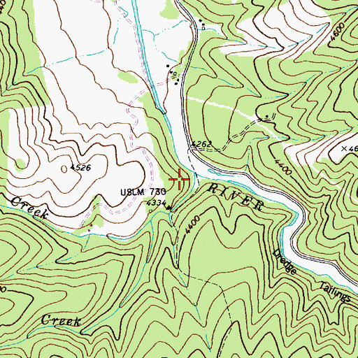 Topographic Map of Dawson Creek, ID