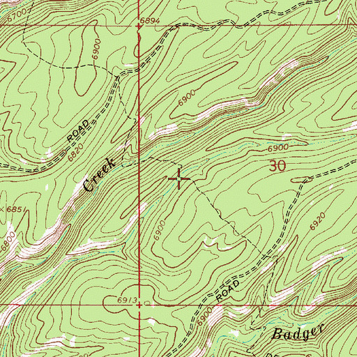 Topographic Map of De Coster Trail, ID