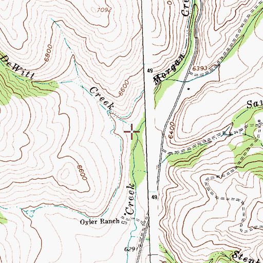 Topographic Map of DeWitt Creek, ID