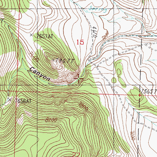 Topographic Map of Dead Cat Canyon, ID
