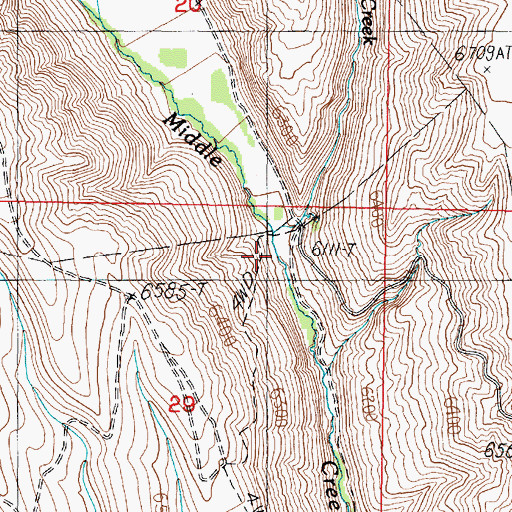 Topographic Map of Dead Horse Creek, ID