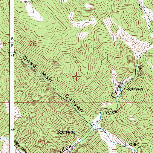 Topographic Map of Dead Man Canyon, ID
