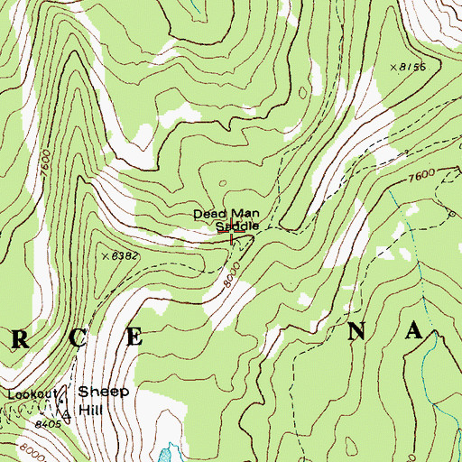 Topographic Map of Dead Man Saddle, ID
