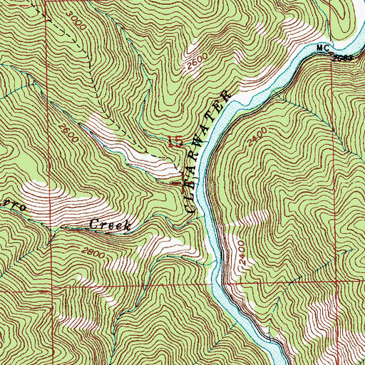 Topographic Map of Dead Mule Creek, ID