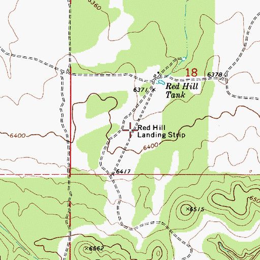Topographic Map of Red Hill Landing Strip (historical), AZ