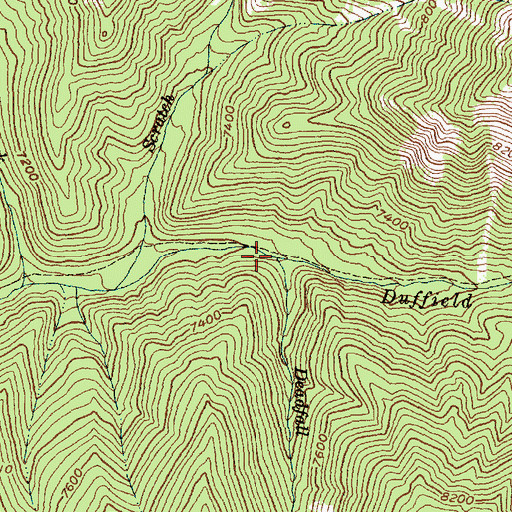 Topographic Map of Deadfall Creek, ID