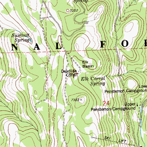 Topographic Map of Deadline Corral, ID