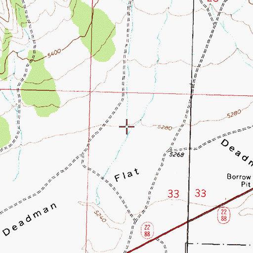 Topographic Map of Deadman Canyon, ID