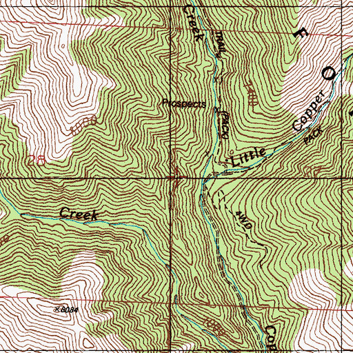 Topographic Map of Deadman Creek, ID