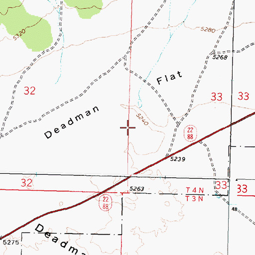 Topographic Map of Deadman Flat, ID