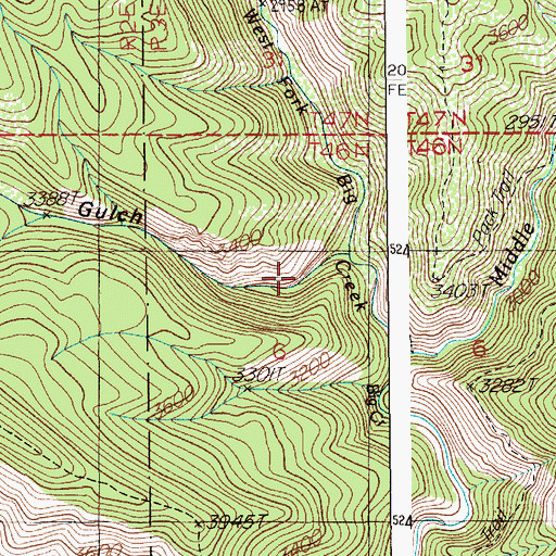 Topographic Map of Deadman Gulch, ID