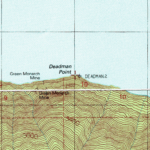 Topographic Map of Deadman Point, ID