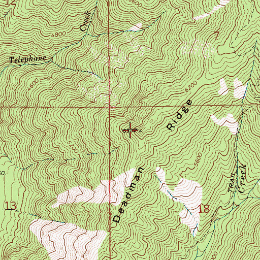 Topographic Map of Deadman Ridge, ID