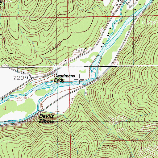 Topographic Map of Deadmans Eddy, ID
