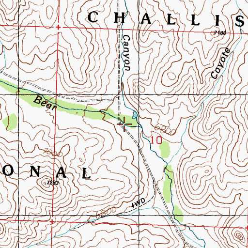 Topographic Map of Death Canyon, ID