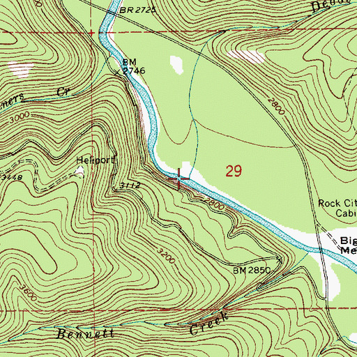 Topographic Map of Debbs Creek, ID