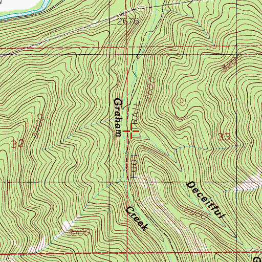 Topographic Map of Deceitful Gulch, ID