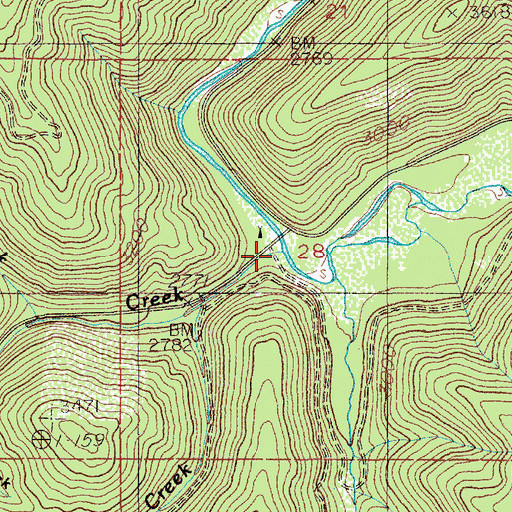 Topographic Map of Deception Creek, ID