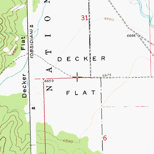 Topographic Map of Decker Flat, ID