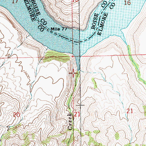 Topographic Map of Deep Creek, ID