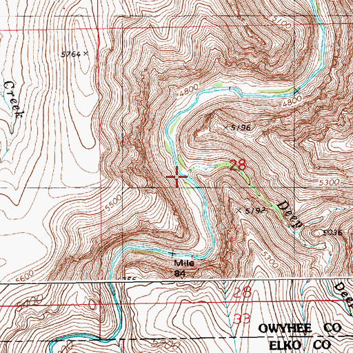 Topographic Map of Deep Creek, ID