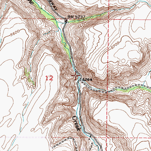 Topographic Map of Deep Creek, ID