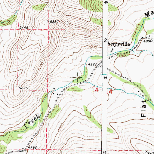 Topographic Map of Deep Creek, ID