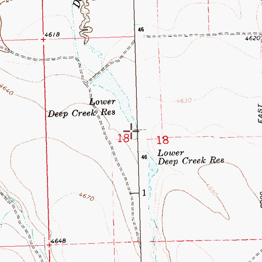 Topographic Map of Deep Creek, ID