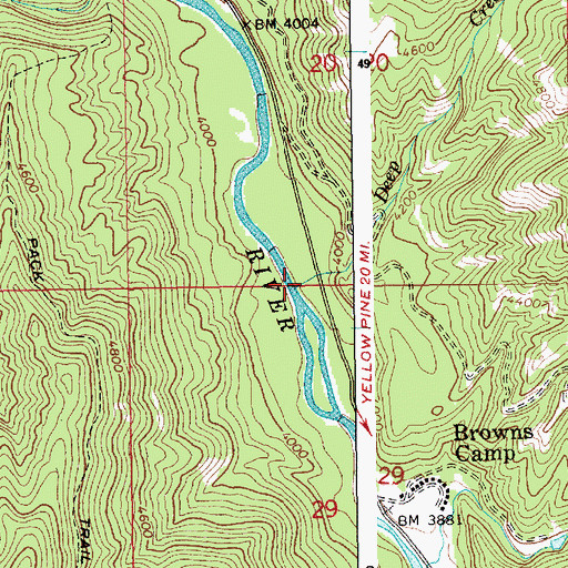 Topographic Map of Deep Creek, ID