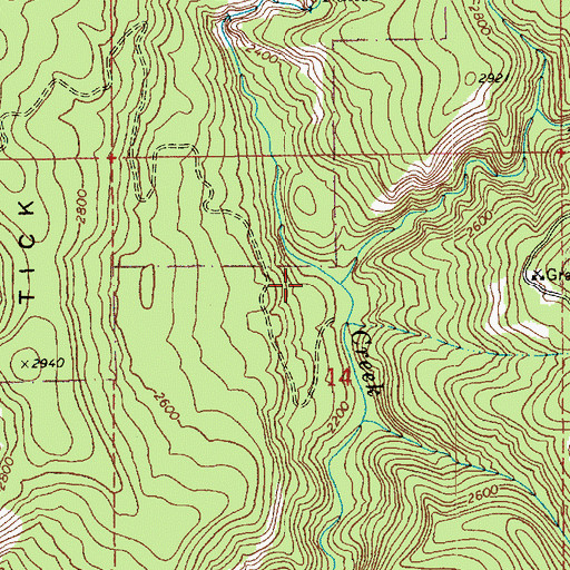 Topographic Map of Deep Creek, ID