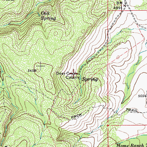 Topographic Map of Deer Creek Cabin, AZ