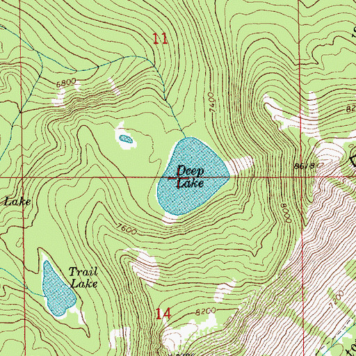 Topographic Map of Deep Lake, ID