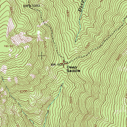 Topographic Map of Deep Saddle, ID