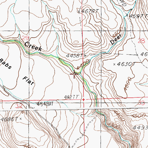 Topographic Map of Deer Creek, ID