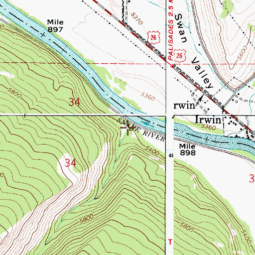 Topographic Map of Deer Creek, ID