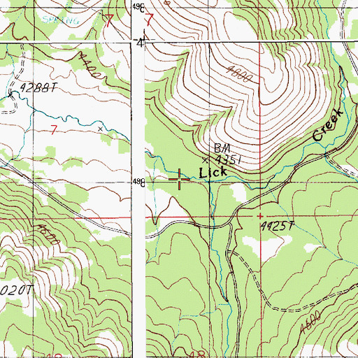 Topographic Map of Deer Creek, ID