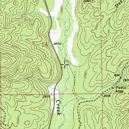 Topographic Map of Deer Creek, ID