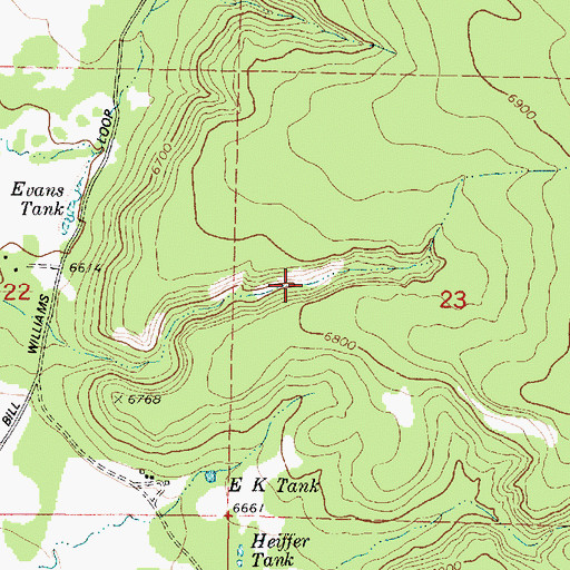 Topographic Map of Rod Tank, AZ