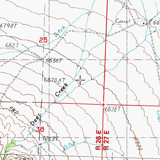 Topographic Map of Deer Creek, ID