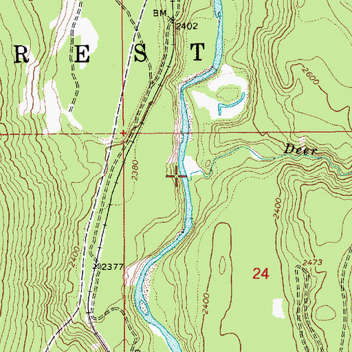 Topographic Map of Deer Creek, ID